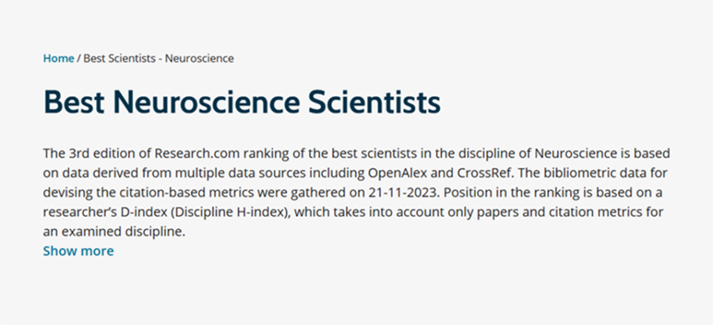 Faculty from the School of Science Selected for the Top Scientists in Neuroscience List